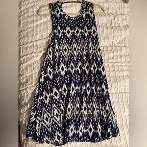 Mini blue and white printed dress